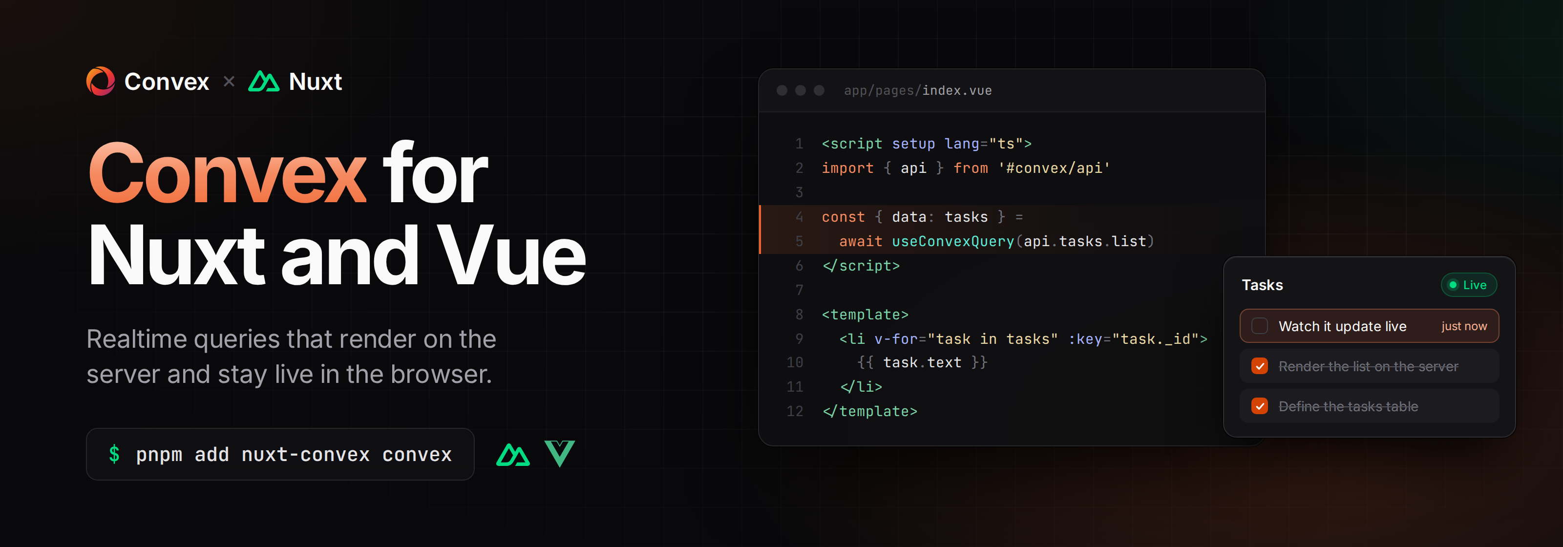 Nuxt Convex: Convex for Nuxt and Vue